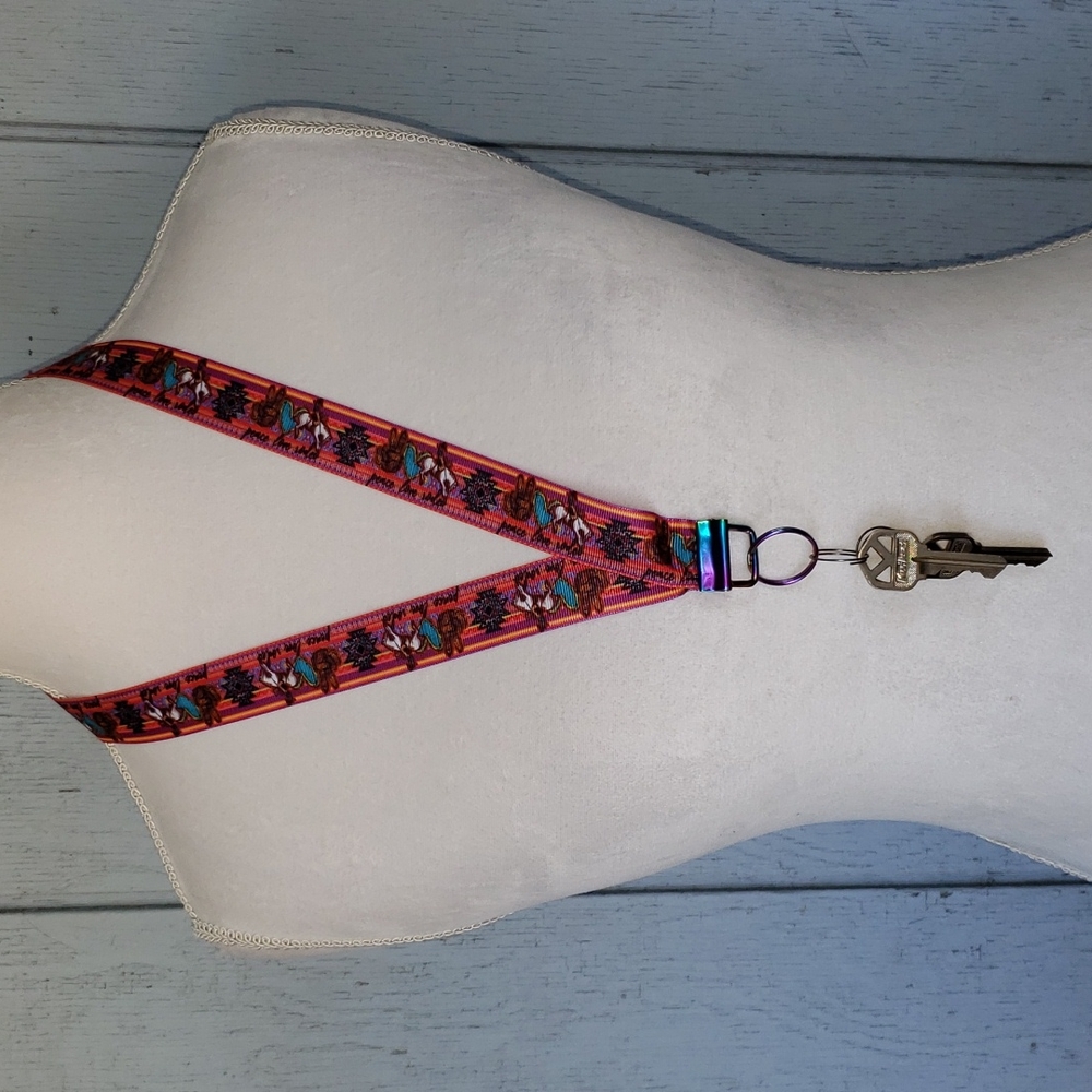 Rodeo Key Lanyard Keys Peace Love Cowgirl Vaquera Cowboy Horse Leopard Bronc - Picture 3 of 11